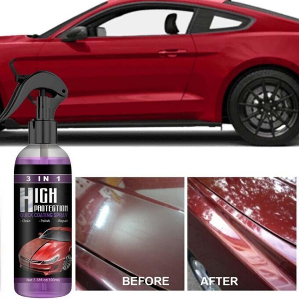 3 in 1 High Protection Quick Car Ceramic Coating Spray - Car Wax Polish Spray (Pack of 1)